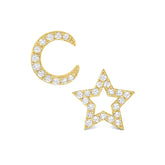 Diamond Moon And Star Earrings - Dracakis Jewellers
